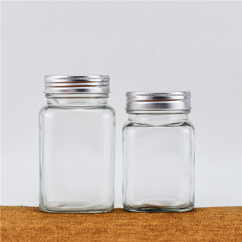 Clear Glass Jars With Airtight Aluminium Lids Perfect for